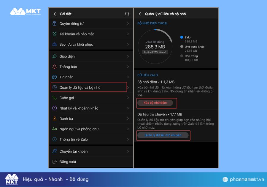 Xóa bộ nhớ cache của ứng dụng