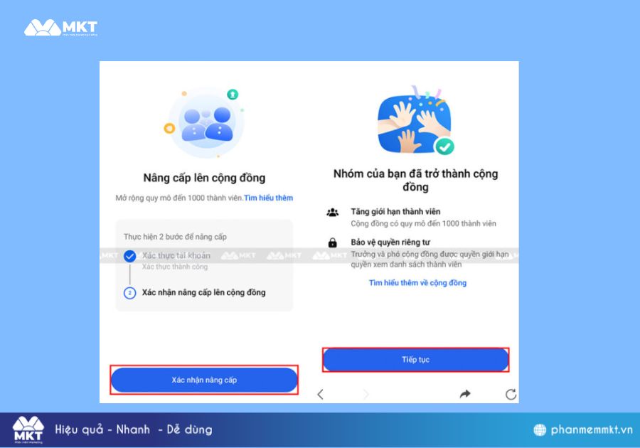 nhấn Tiếp tục để hoàn tất.